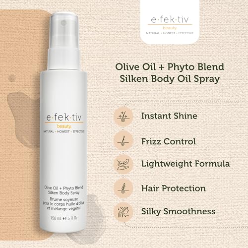 Olive Oil Plus Phyto Blend Silken Body Spray - Everyday Skin Oil - Body Oil After Shower - Deep Moisturizing - Sulfate-free - Vegan - Unisex - 5 oz