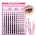Yawamica Manga Lash Clusters Kit with Bottom Lashes DIY Eyelash Extension Kit Fairy Eyelash Clusters 8-16mm Individual Lashes Clusters Wispy Cluster Lashes with Bond and Seal Remover and Lash Tweezers