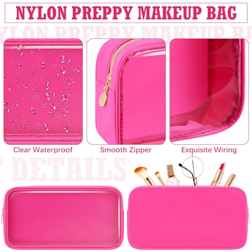 Hushee 4 Pack Small Clear Nylon Makeup Bags for Women Travel & Gifts
