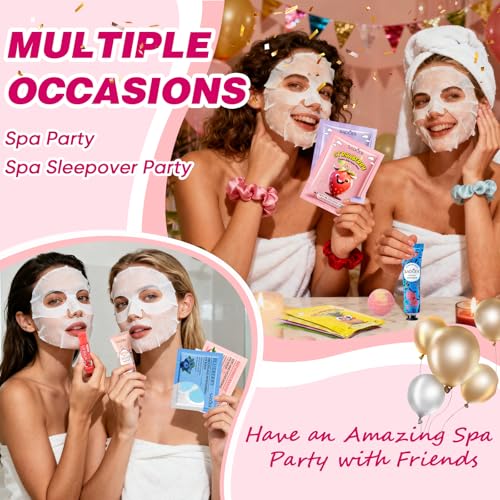 100 Pcs Spa Party Favors Bulk Set for Women & Girls with Face Masks & Self Care Items - Pack of 1