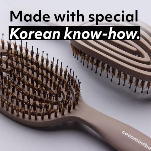 Boar's Hair Wellness Hair Brush - Soft Taupe, Detangles & Scalp Massage