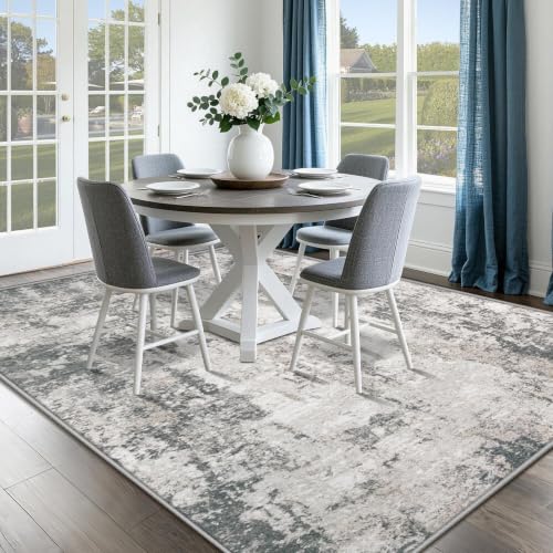 Large Washable Abstract Area Rug 6x9 Feet - Non-Slip Soft Modern Carpet for Living Room & Bedroom