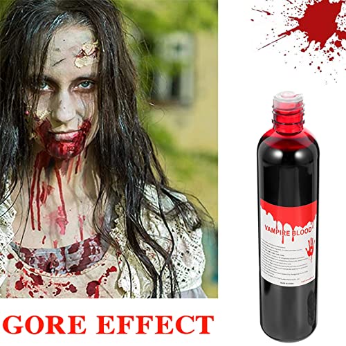Fake Blood Washable Makeup,1.01oz(30ML) Halloween Fake Liquid Blood for Zombie Bride,Clothes,Monster SFX Scary Clown and Vampire Makeup & Monster Dress Up Cosplay,1 Pack