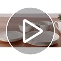 Mikasa Loria 16-Piece Dinnerware Set for 4 – White Bone China, Embossed Bead, Microwave & Dishwasher Safe (Brown Box Variant)