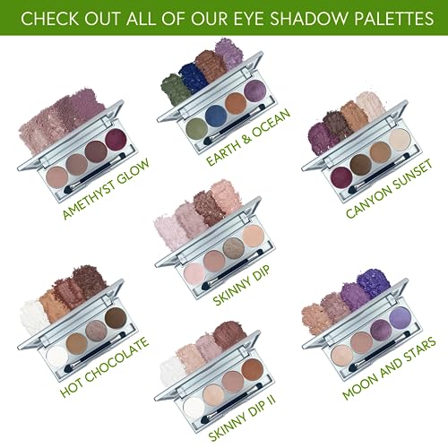 Refillable Eye Shadow Palette - Amethyst Glow, 4 Shades, Vegan & Eco-Friendly