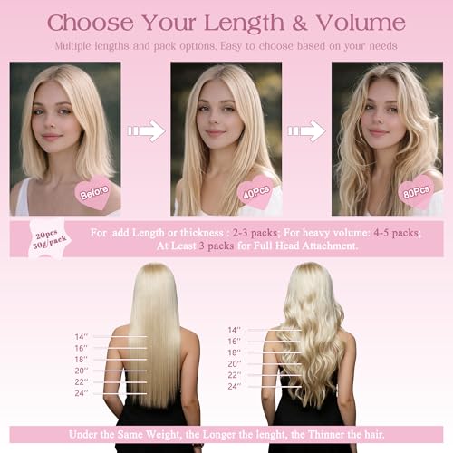 Tape in Hair Extensions 18 Inch Blonde Highlighted P18/613 - Seamless & Natural Look