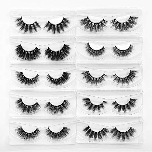 30 Pairs Faux Mink Eyelashes Bulk Set - Natural Fluffy 12-20mm 5D Fake Lashes, Reusable for Makeup & Beauty