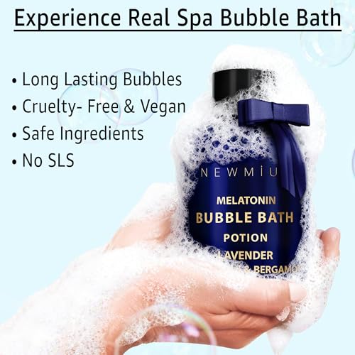 Deep Sleep Melatonin Bubble Bath with Lavender Chamomile - Moisturizing Relaxing Spa Gift