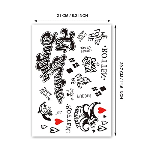 Fake Tattoo Stickers, 3-Sheet Women Temporary Tattoos and 3-Sheet Men Tattoos for Halloween Costume Cosplay Parties Accessories
