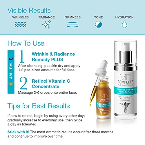 Dermatologist-Grade Wrinkle & Radiance Skincare Duo with Retinol & Vitamin C