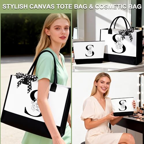 Personalized Christmas Birthday Gift Set for Women Monogram Initial S