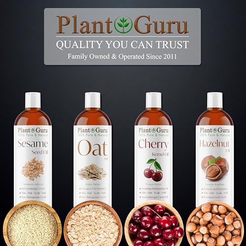 Plant Guru Cherry Kernel Oil 32 fl. oz. Cold Pressed 100% Pure & Natural Carrier ? Skin, Face, Body & Hair Growth Moisturizer. Great for DIY Creams, Lotions, and Lip Balms.