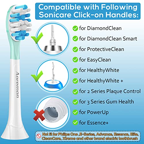 Aoremon Toothbrush Replacement Heads for Sonicare C3 - White, 10 Count
