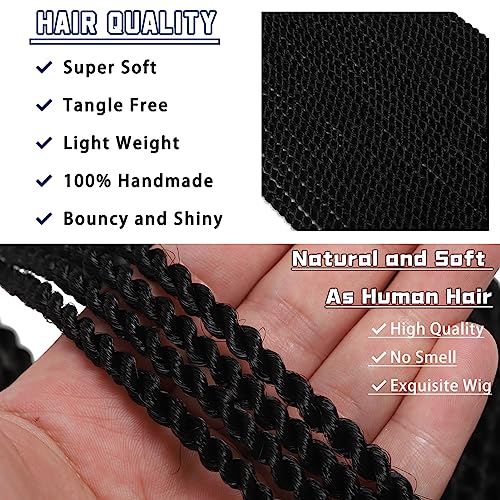 Senegalese Twist Crochet Hair 7 Packs - Ombre 14 Inch Micro Braids, Pre Looped