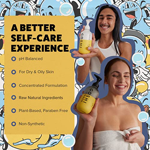 GOSHI Super Vitamin Body Wash and Body Lotion Bath Set - 20 oz pH-Balanced Moisturizing Body Wash and Lotion for Men and Women and All Skin Types