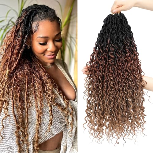 8 Packs Goddess Faux Locs Crochet Hair - 18 Inch 1B/30/27 Variation of THIS listing