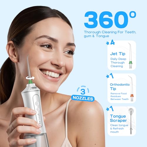 Cordless Water Dental Flosser with 5 Modes & 300ML Tank – Rechargeable Oral Irrigator for Teeth & Gums