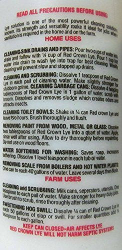 Red Crown Lye 2 Lbs Pack of 2 - High-Quality Caustic for Soap Making