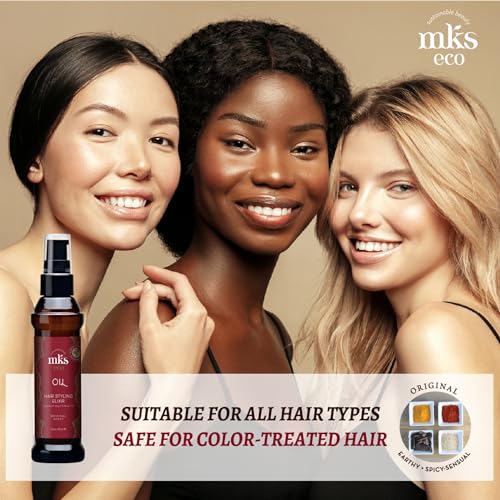 8 Fl Oz MKS eco Hair Styling Elixir with Moroccan Argan & Hemp Seed Oil - Nourishing & Frizz Control