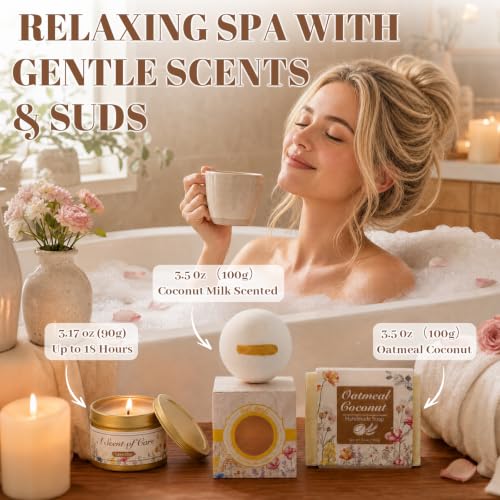 Get Well Gifts for Women - Care Package with Ivory Boho Throw & Spa Set - Beige