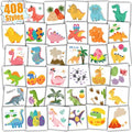 Partywind 408 PCS Dinosaur Kids Temporary Tattoos, Individually Wrapped Cut Tattoos for Party Supplies Favors, Boys Birthday Games Goodie Bag Stuffers, Dinosaur Decorations