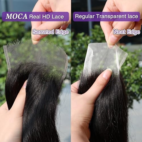 16 Inch Straight Virgin Human Hair Lace Closure with HD Swiss Skinlike Lace - MOCA HAIR 5x5