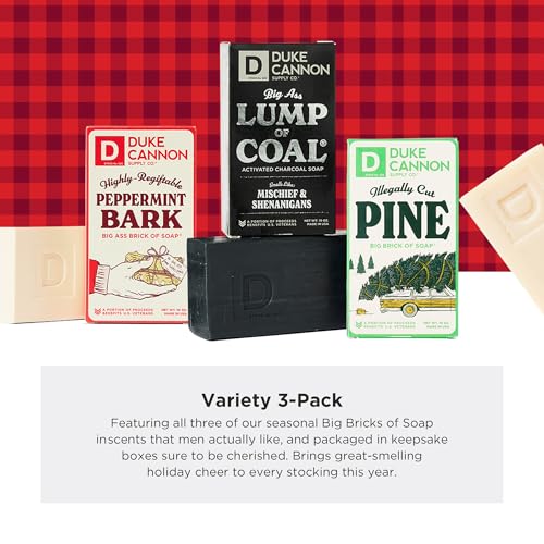 Holiday Soap Variety Pack - Big Lump of Coal, Pine & Frothy 10 oz 3-Pack