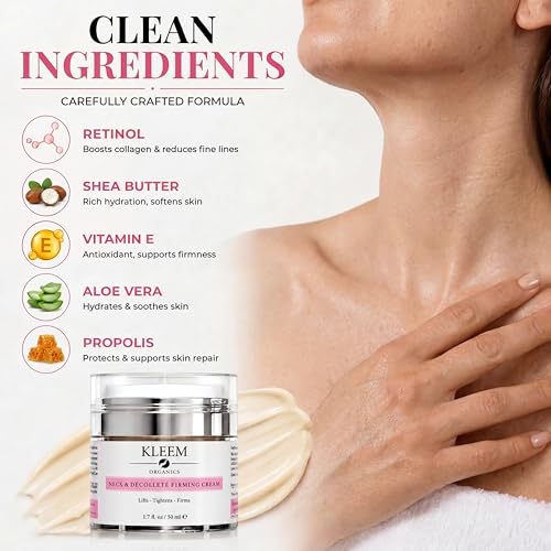Neck Firming Cream with Retinol & Peptides - 1.7 Fl Oz Pack of 2