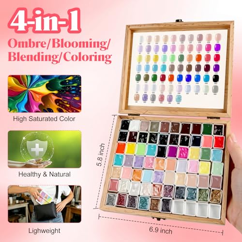 66 Colors Gel Nail Polish Palette Multi-Color Ombre Nail Art Kit