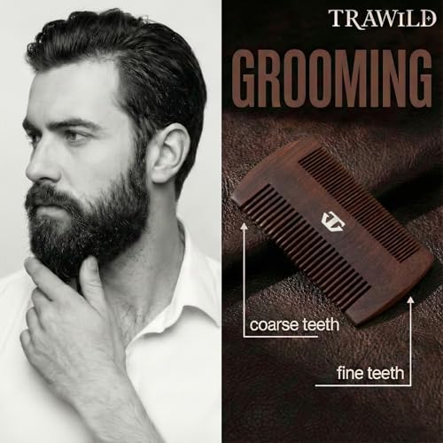 White Sandalwood Beard Comb with Mother of Pearl Inlay – Premium Grooming Tool for Men
