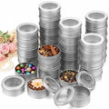 40 Pack 2oz Metal Tin Cans with Clear Lids for Candies, Candles & Crafts