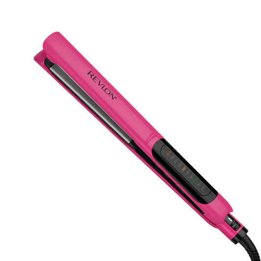 REVLON Ceramic Coated 1 Inch Flat Iron - Hair Straightener Helps Fight Frizz & Enhances Shine for Sleek Styles or Loose Waves, Travel Ready Flat Iron