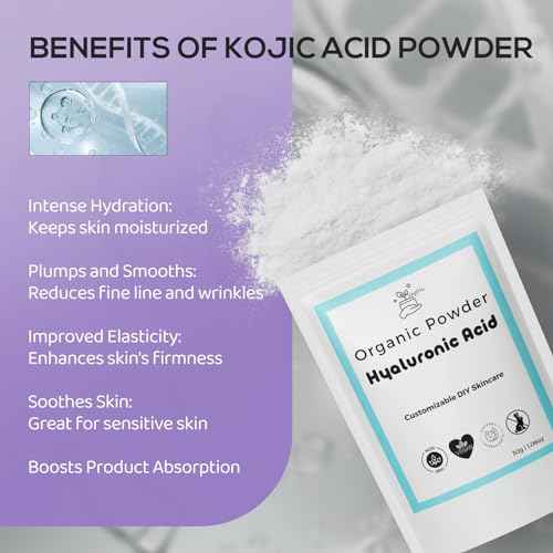 Hyaluronic Acid Powder for DIY Skincare - 99% Purity, Ultimate Moisturizer, Smoother Skin, Wrinkle-Reducing Elixir, Perfect for Post-Peel Care