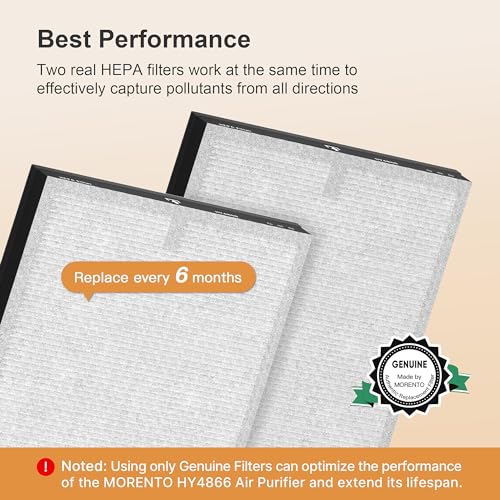 Genuine HEPA HY4866 Replacement Air Filter Light Grey Pack of 2