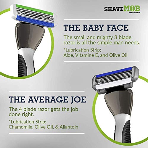 ShaveMOB 6-Blade Men's Razor Kit (Flex Head Handle + 12 Refills) (No Trimmer) - The Caveman Shaving Kit
