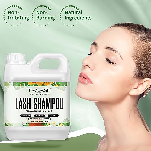 Lash Shampoo Bulk, Eyelash Cleanser for Extensions 2 Liters - 3 Foam Pump Bottles, 3 Lash Cleansing Brushes, Dispenser Pump - Eyelid Foaming Cleanser for Professional Salon and Home Use
