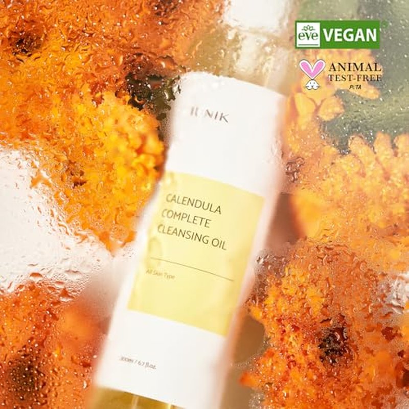 IUNIK Calendula & Jojoba Oil-Infused Vegan Cleansing Oil ? Gentle Blackhead Melting & Makeup Remover Facial Cleanser w/Plant-based Oils Korean Skincare
