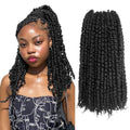 Passion Twist Hair 16 Inch Pre Twisted Crochet Braids - 8 Packs, 1B (Natural Black)