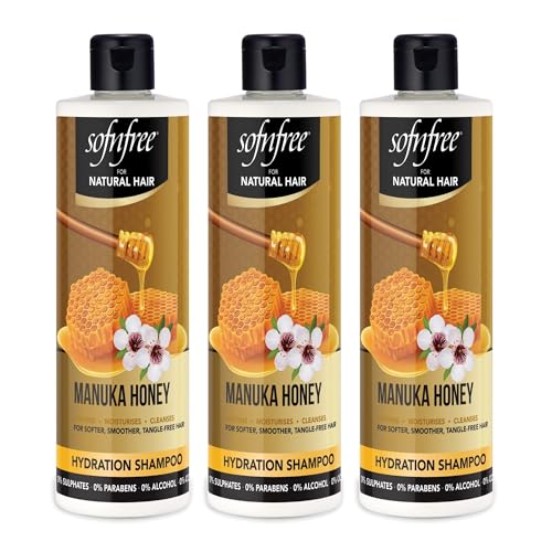 Sofn’free Hydration Manuka Honey Shampoo 3 Pack - Curly Hair Moisturizing Sulfate-Free