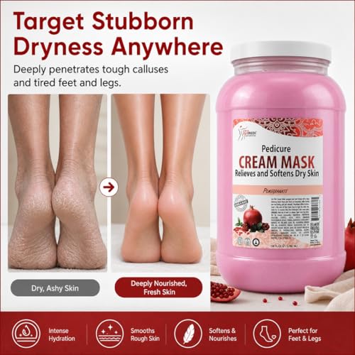 SPA REDI Deep Moisturizing Body & Foot Cream Mask 128oz with Hyaluronic Acid