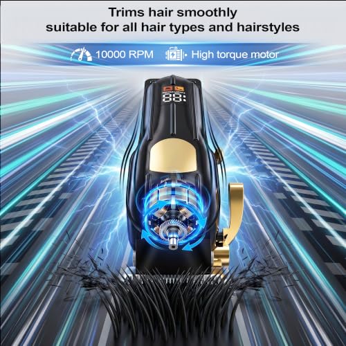 SHYEEH Black Hair Clippers and Beard Trimmer Set for Men