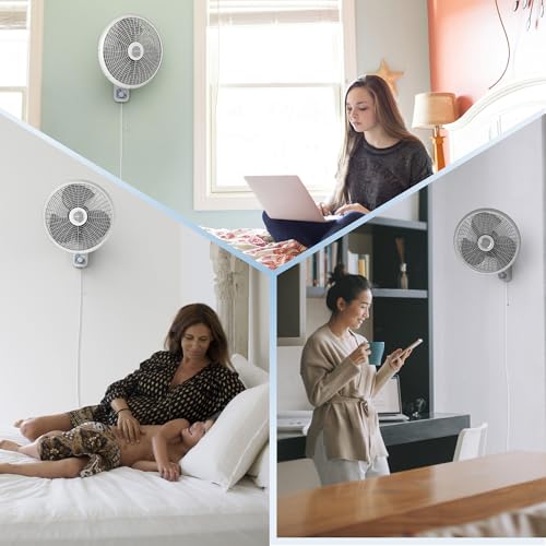 16-inch Oscillating Wall Mount Fan - 3-Speed Quiet Power, Gray