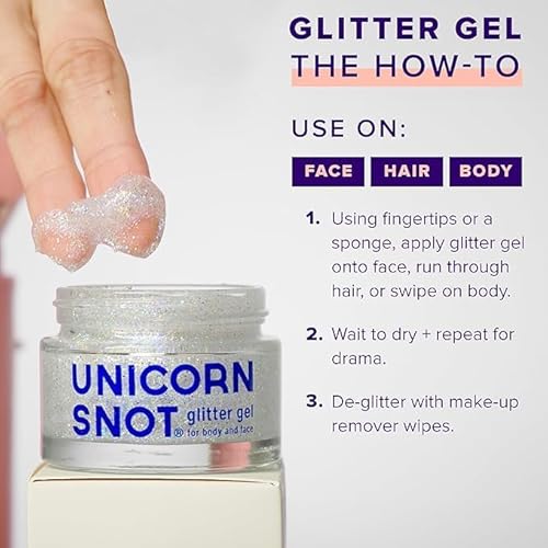 UNICORN SNOT Holographic Face Glitter & Body Glitter Gel | Hair Glitter, Vegan & Cruelty-Free, 1.7 oz 3-Pack (Disco/UV/Sky)