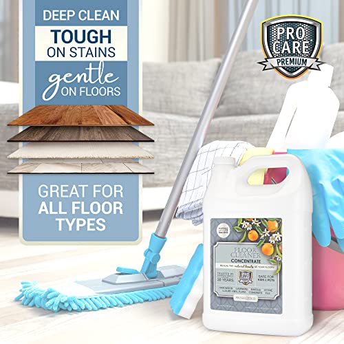 ProCare Citrus Floor Cleaner Concentrate 128 Fl Oz - Streak-Free Multi-Surface Cleaner