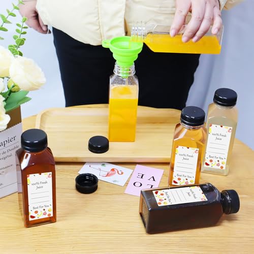 Transparent 12 Oz Plastic Bottles with Lids & Accessories - 144 Pack