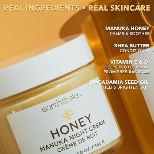 Earth To Skin Manuka Honey Night Cream - 2 Fl Oz, Hydrating for Dry Sensitive Skin