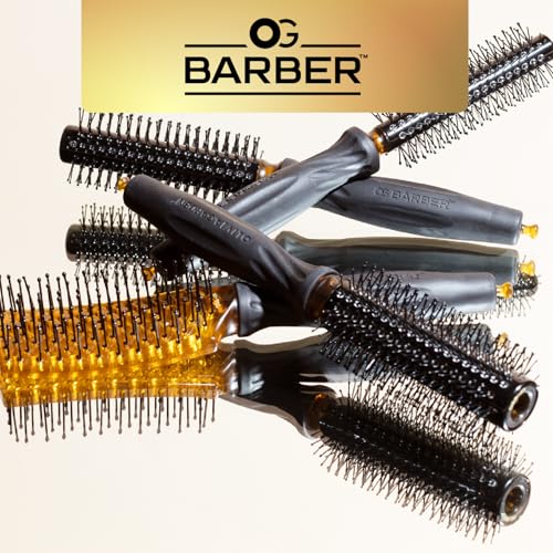Olivia Garden OG Barber Hair Brush - 1 Inch, Ergonomic Non-Slip Handle, Ionic Technology, Lightweight for Short Hair Grooming