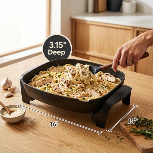 Elite Gourmet 10.5 Qt Nonstick Electric Skillet - Extra-Deep 16x13 Inches