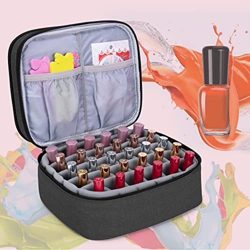 Double Layer Nail Polish Carrying Case Holds 30 Bottles - Black