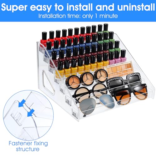Acrylic Nail Polish Organizer Stand 84 Bottles 7 Layers Clear Display Rack